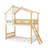 Twin Over Twin Bunk Bed Wood Bed With Roof, Window And Ladder