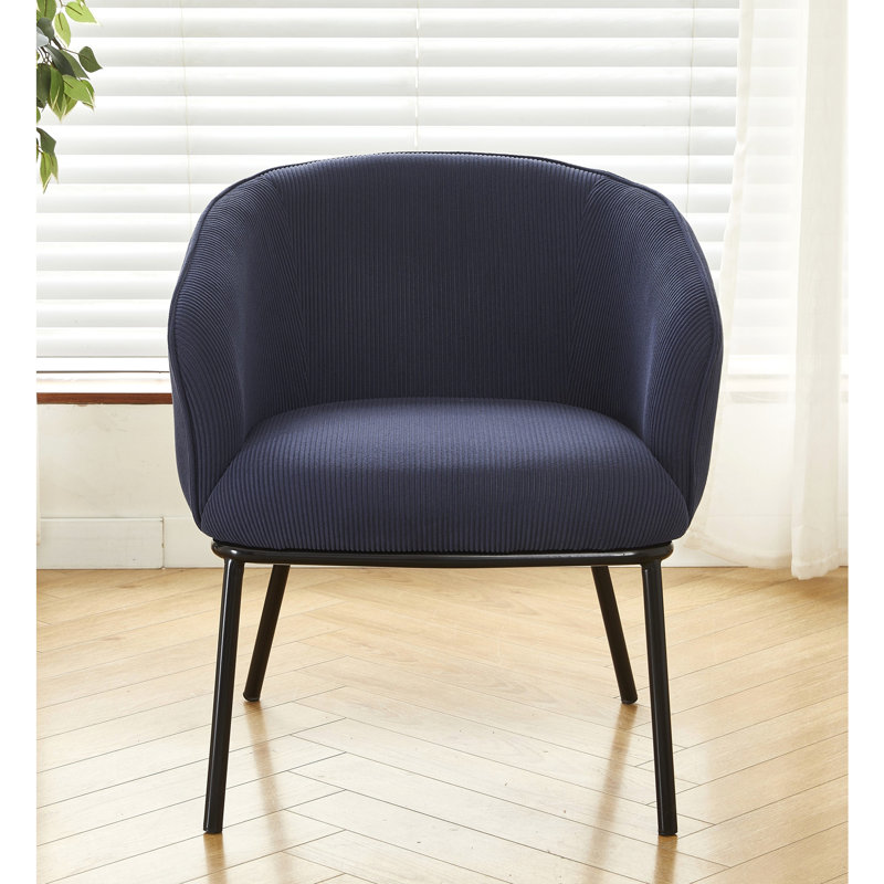 Fauteuil d'appoint rembourré avec pieds en métal Modern, Blue