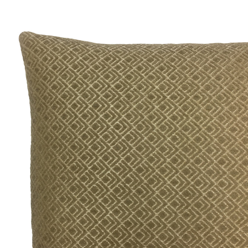 Geometric Feather Reversible Throw Pillow, 20" x 20", Tan