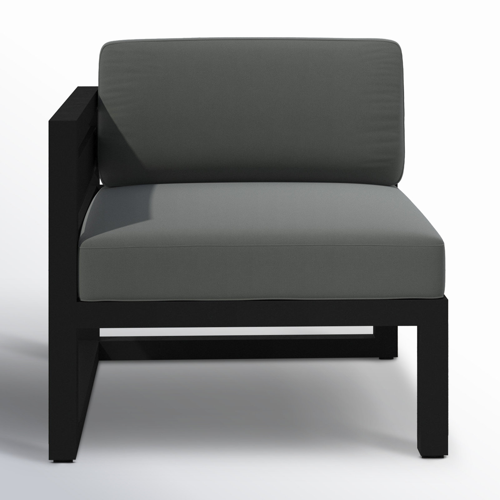 Smith Sunbrella® Patio Lounge Chair, Canvas Charcoal, Black