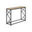 Console moderne en taupe - base en métal et table d'appoint pour chambre avec cadre en stratifié brun élégant pour la décoration