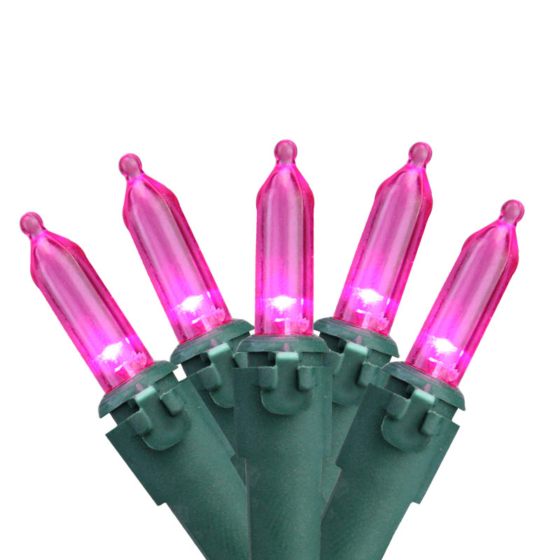 Guirlande de 100 lumières DEL, Rose / vert, 50