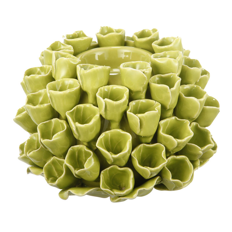 Votive de table en céramique 4,3 po, Vert