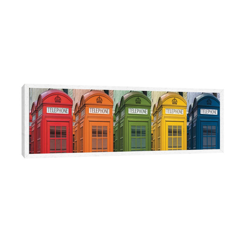 Hello London by Assaf Frank - Floater Frame Panoramic Print on Canvas, White Framed, 152.4 cm H x 50.8 cm W