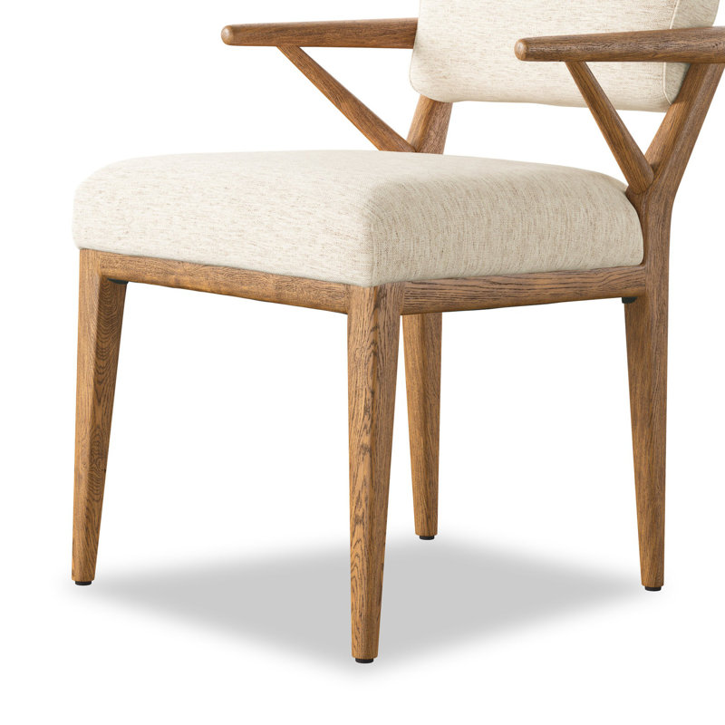 DEIDRE Polyester Upholstered Back Armchair Dining Chair, Crypton Nomad Snow