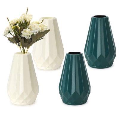 Ensemble de 4 petits vases en plastique incassables pour centre de table