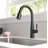 Delta Essa Matte Black Touch Kitchen Faucet with Pull Down Sprayer, Modern Single Hole Touch On Kitchen Sink Faucet, Single Handle, Matte Black-15361214