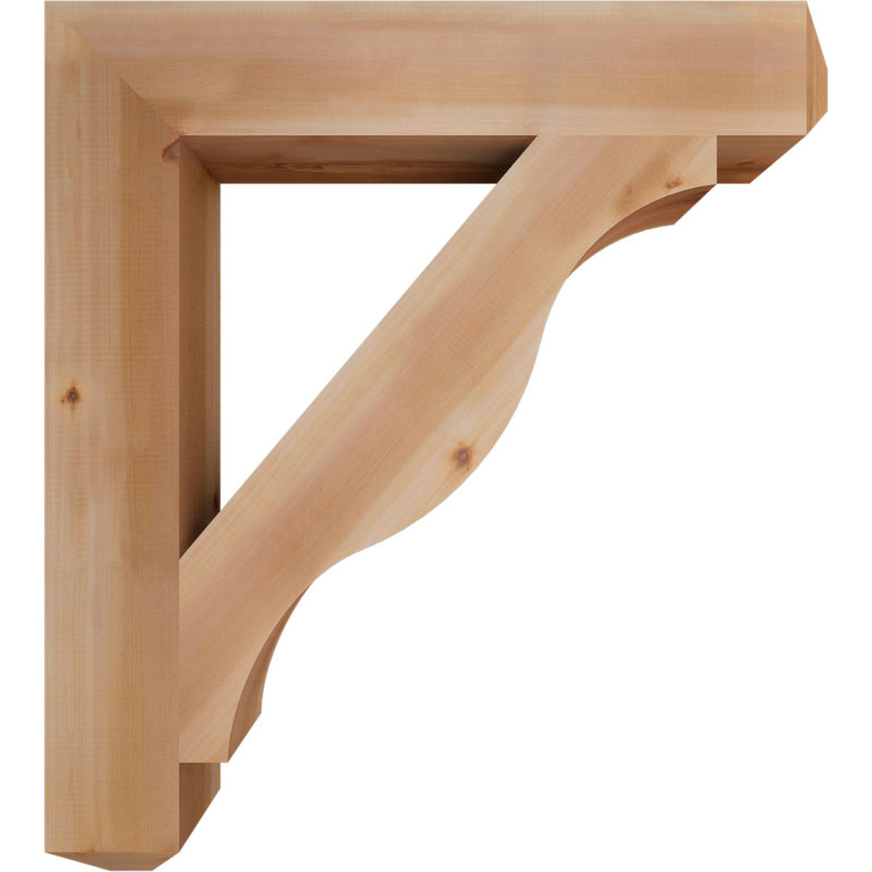 Funston Craftsman Bracket, 40" H x 5.5" W x 36" D, Western Red Cedar, Smooth