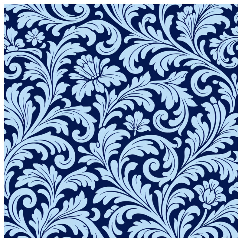 Coussins décoratifs bleus à motif damas, 20 x 20 pouces