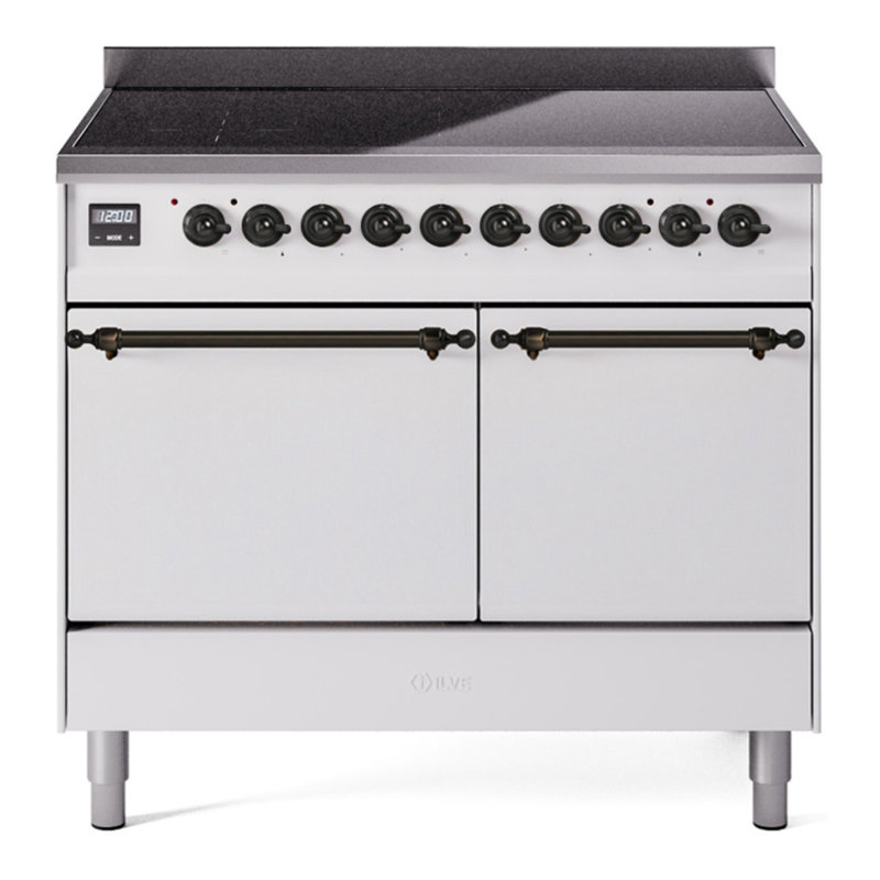 ILVE Nostalgie II 40 in Induction Range, White/Chrome