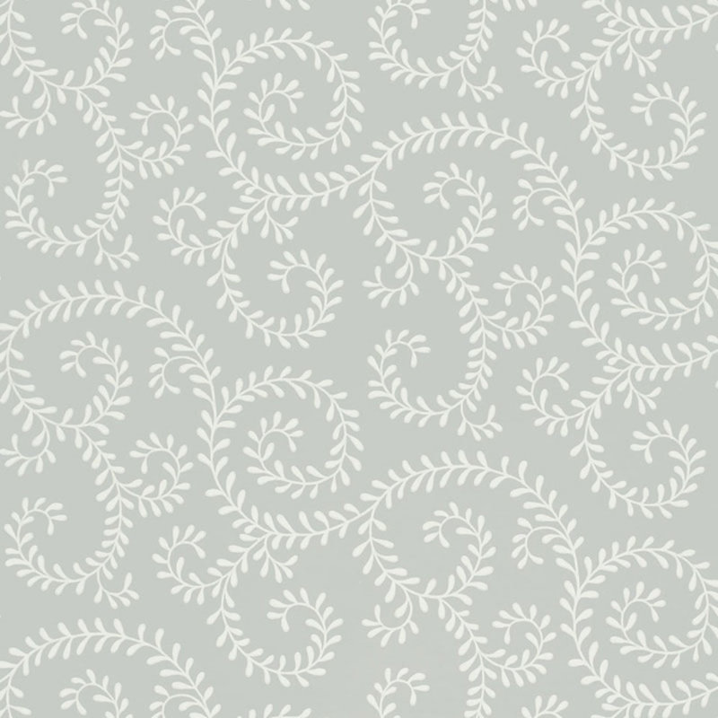 Leafy Scroll Wallpaper, Dove