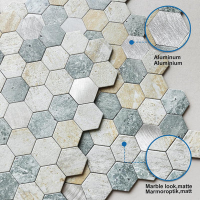 Carreaux de marbre bleu vert 10 pièces
