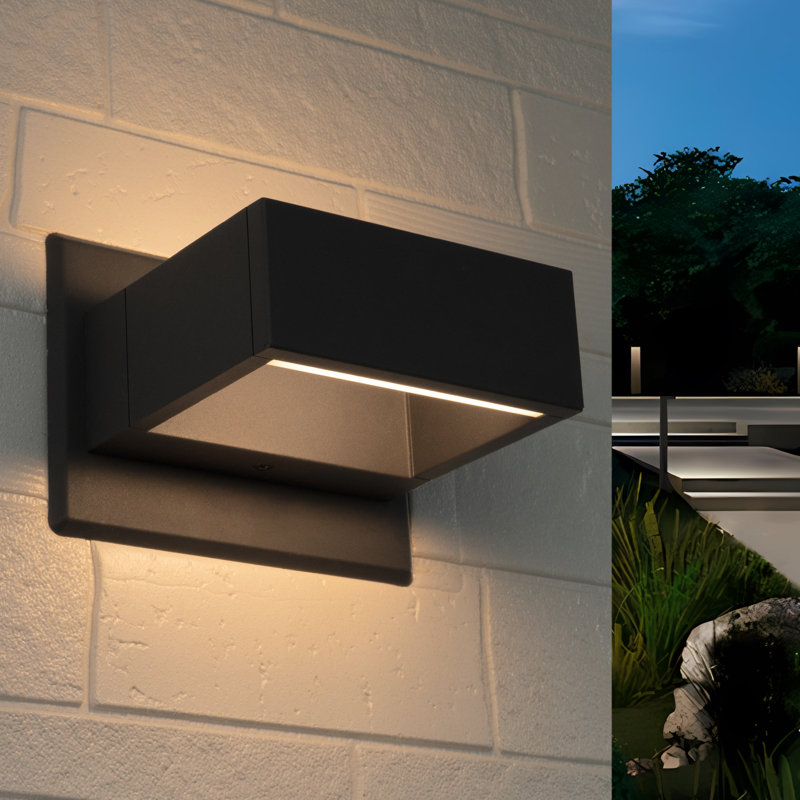 Reith Wall Light Outdoor LED Wall Mount Lamp Modern Wall Sconce Lighting Lantern Fixture, Black