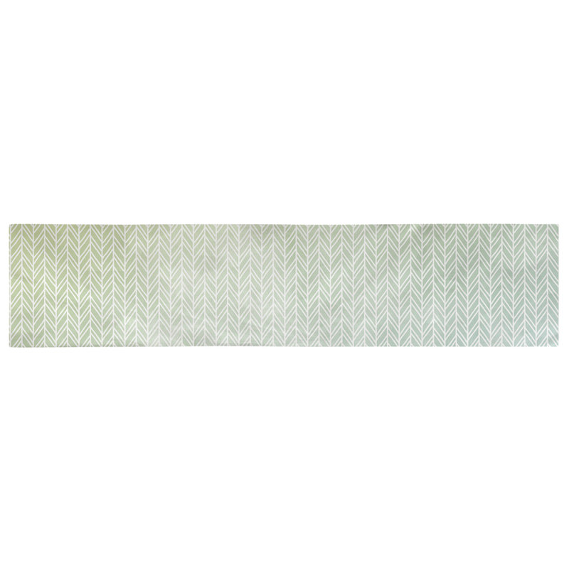 Chemin de table chevrons Avicia, 91,5 po x 17,5 po, Bleu / Jaune, Coton