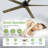 60/72 Inch Ceiling Fan With Lights, Modern Solid Wood Blades Ceiling Fan For Patios, Modern High Cfm Farmhouse Rustic Ceiling Fans, 6 Speed Quiet Reversible Dc Motor, Perfect For Kitchen, Bedroom, Living Room, Patio, Balcony-1216278625-1216278655