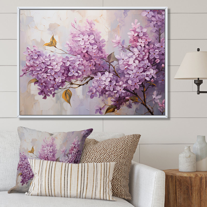 Pastel Lilac Dreams VI sur impression sur toile, H 16 po x l 32 po x P 1 po, Cadre naturel flottant
