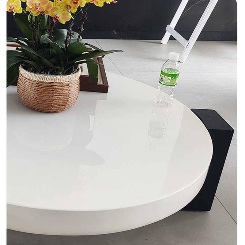 Minimalist Marble Coffee Table, 12.59" H x 35.43" L x 35.43" W