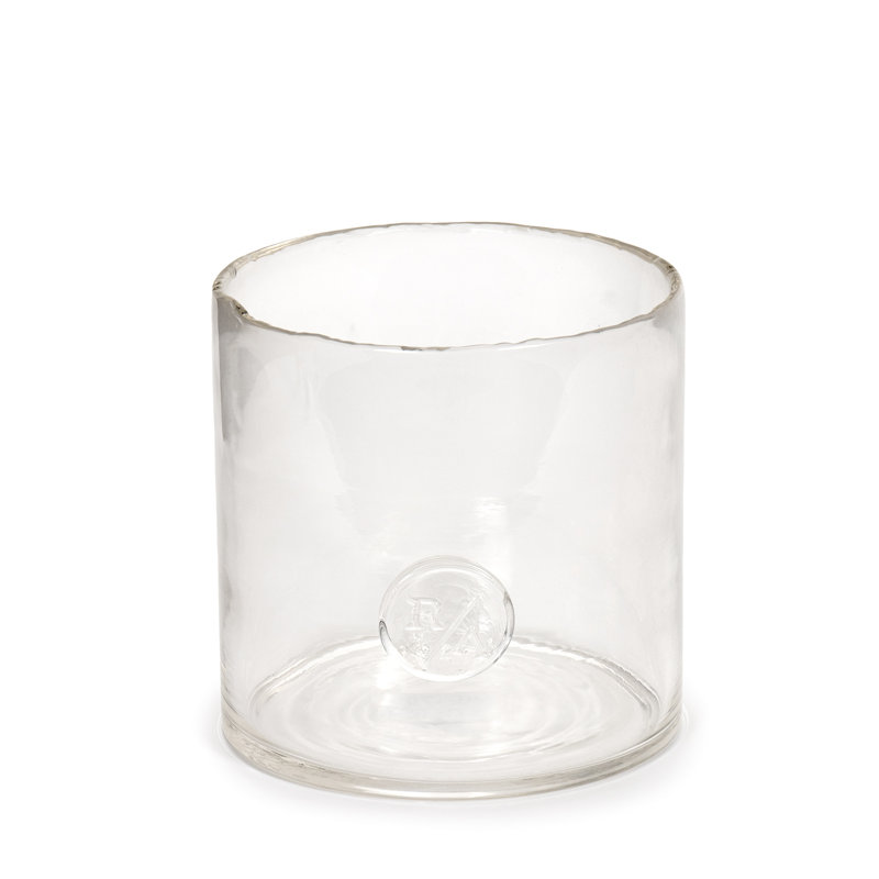 Monogram Glass Votive Large, 7" H x 7" W x 7" D, Clear