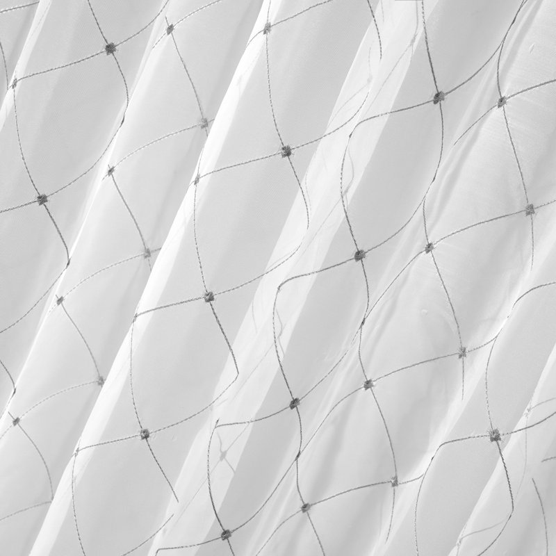  Ensemble de rideaux brodés 4 pièces, Argent argent