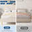 Twin XL Velvet Bed Frame with LED Headboard  Footboard  Princess Platform for Kids  Slats  Beige-682560428-682560426