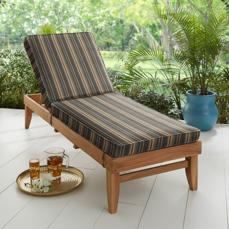 Outdoor 3'' Chaise Lounge Seat / Back Cushion, Stanton Graystone