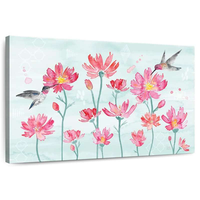 Harnek fleurs et plumes III, H 32 po x l 48 po