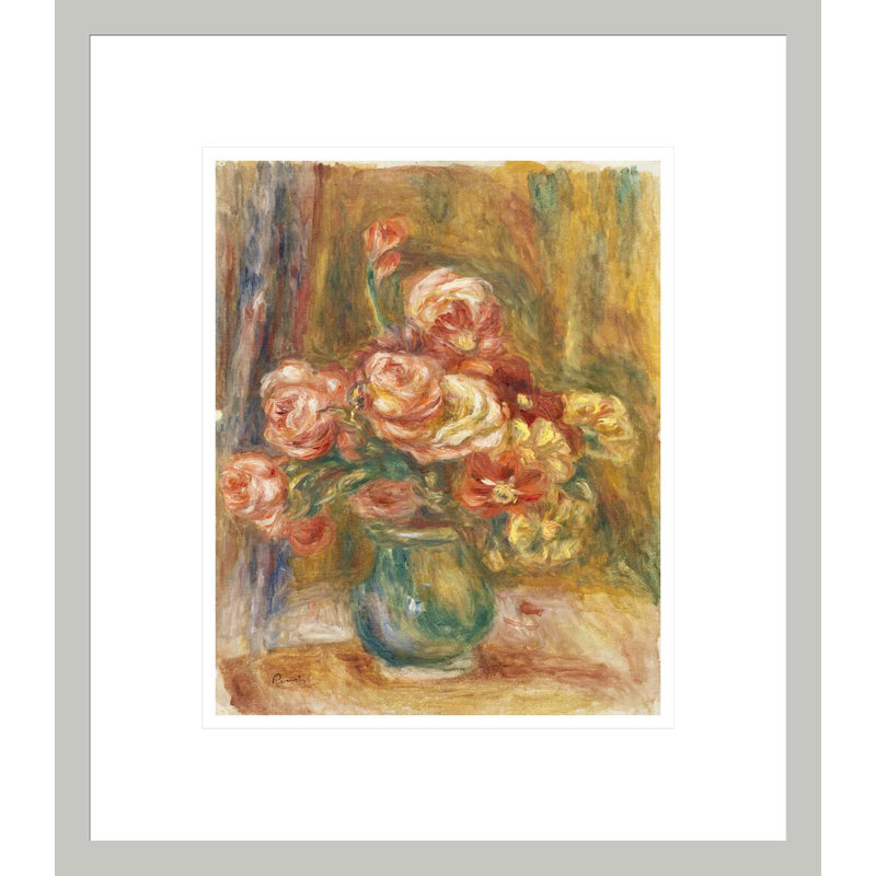 «Vase of Roses» par Pierre-Auguste Renoir, impression giclée encadrée, 15,72 po H x 13,75 po L