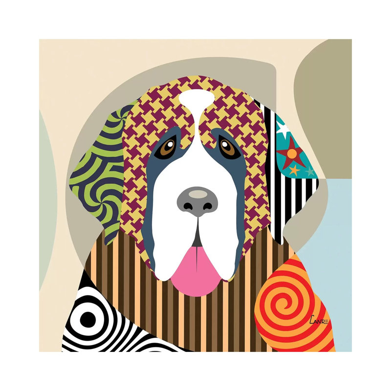 St. Bernard by Lanre Studio - Wrapped Canvas Print, 30.48 cm H x 30.48 cm W