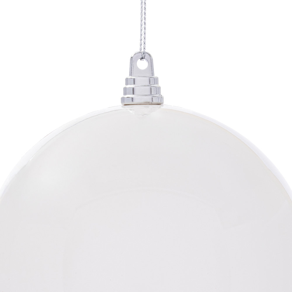 4.75" Aqua High-Gloss Ball Ornament. Includes 4 ornaments per bag., White