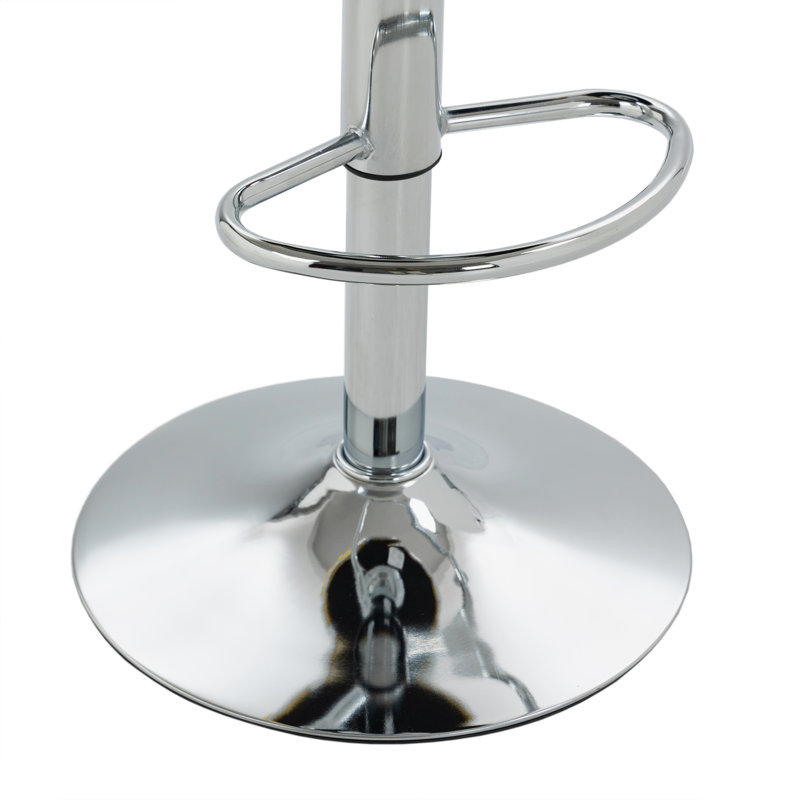 Christal Height Adjustable Swivel Bar Stool, Silver, Yellow