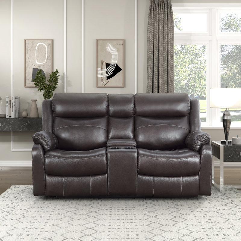 Karston 71'' Traditional Double Reclining Loveseat - Microfiber Reclining Loveseat Lay Flat Function, Center Console