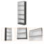 Bibliothèque spacieuse à 5 tablettes, gris mat et blanc - Bibliothèque de rangement élégante pour les articles ménagers-123282117