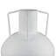 Vase texturé de style Amphora, métal blanc avec deux poignées, 19 pouces