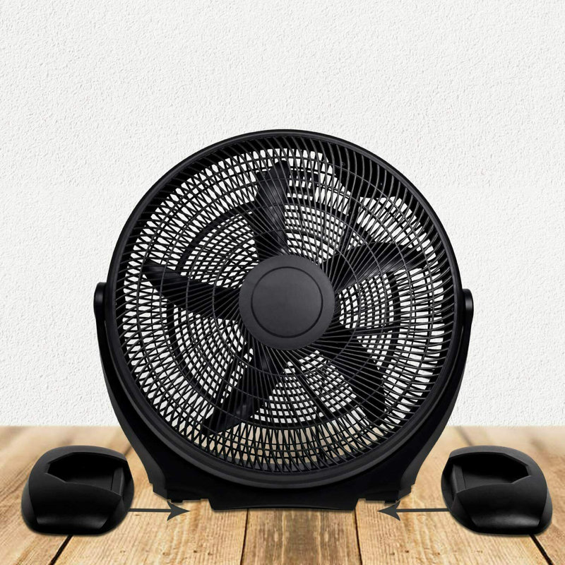 Black 18 Inch Oscillating Three Speed Plastic Floor Fan