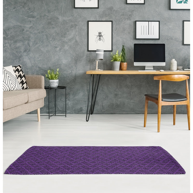 Tapis de la région mauve à labyrinthe carrée, Rectangle 5 pi x 7 pi