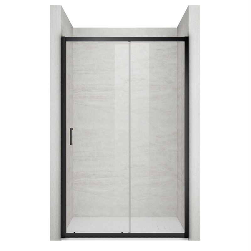 Cost-effective single sliding door shower room, Silver, 110", Black
