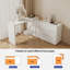 Meuble-lavabo extensible en forme de L à 6 tiroirs avec finition blanc crème ERRY