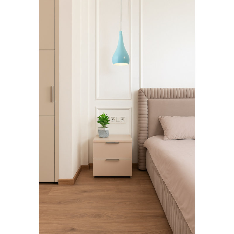 Debord 1 - Light Teardrop Kitchen Pendant, Blue, 84cm H x 16cm W x 16cm D