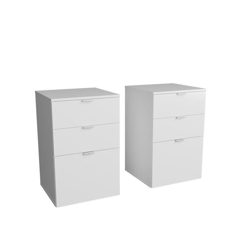 Honor 2-Piece Set Of 3-Drawer Filing Cabinets For Office Or Home Use