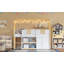 Lit mezzanine simple simple avec escalier, tablettes, armoires et lumières DEL-1045956767