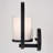 Renelso 1 Light Black Transitional Wall Sconce White Glass
