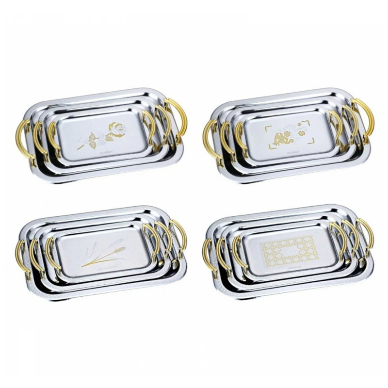 Ensemble de plateaux de service 3 pièces