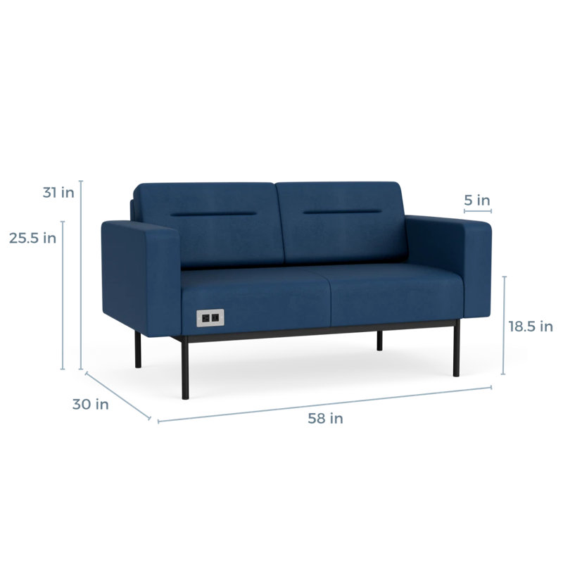 Causeuse de réception Darsey, Avec alimentation, Noir, Patriot Plus Blue Ridge