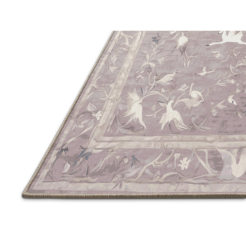 Tapis beige soyeux et moelleux, Rectangle 4 pi x 6 pi
