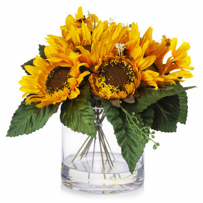 Centre de table tournesol dans un vase