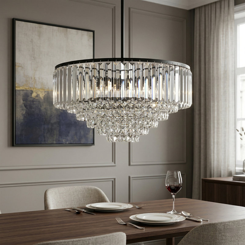 Amiriya 6 - Light Crystal Tiered Chandelier, 6 Lights