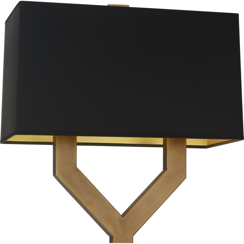Valerie Floor Lamp, Black, Vintaged Brass