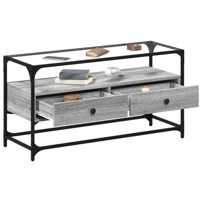 Yes_No_Yes_No_No TV Stand, Grey Sonoma, 98cm