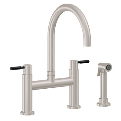 Bridge Kitchen Faucet With Sidespray - Arc Spout
