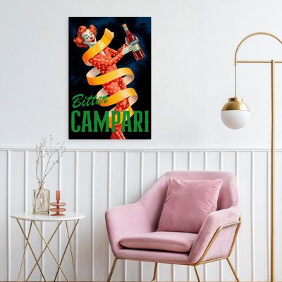 Bitter Campari Retro Vintage Abstract Wall Art by Andreas Magnusson - Wrapped Canvas Print